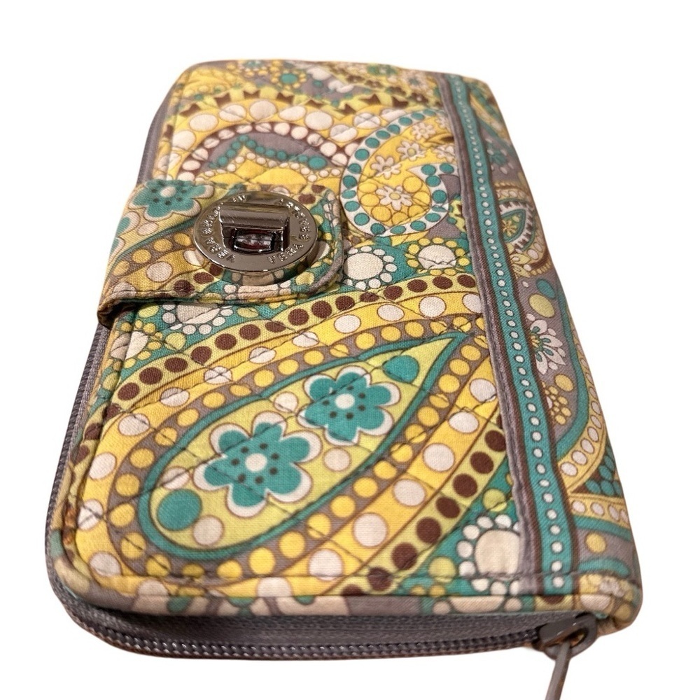 Vera Bradley Set in Lemon Parfait. Lg Tote Get Carried Away & Turn Lock Wallet. - Picture 11 of 15